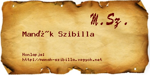 Manák Szibilla névjegykártya